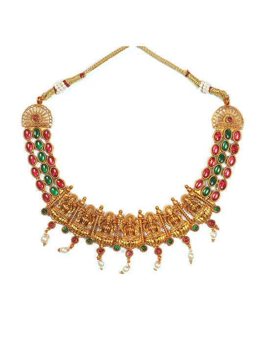 Traditional Laxmi Multi Kemp Necklace Set