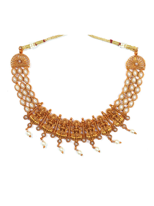 Traditional Laxmi White Kemp Necklace Set