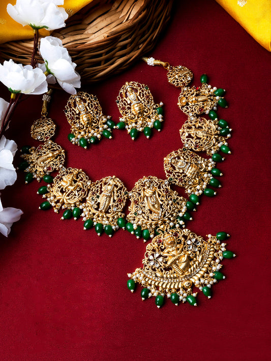 Traditional Vishnu Dashavatar Necklace Set