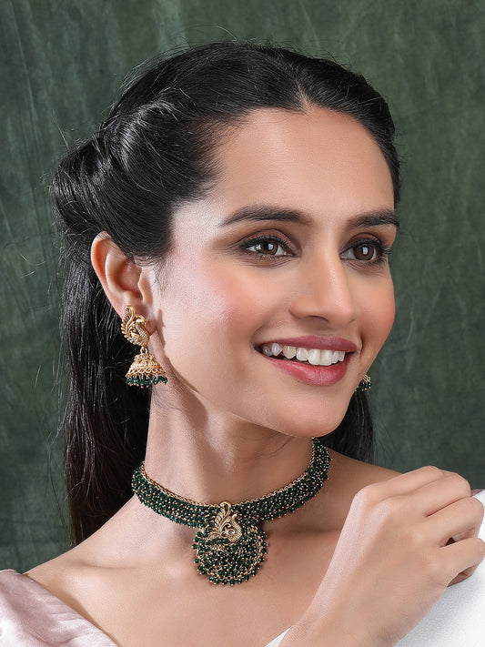 Exquisite Green Hydra Necklace Set For Special Occasions
