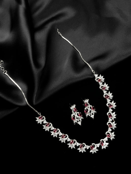 AD CZ jewelry designer necklace set featuring exquisite craftsmanship and stunning design