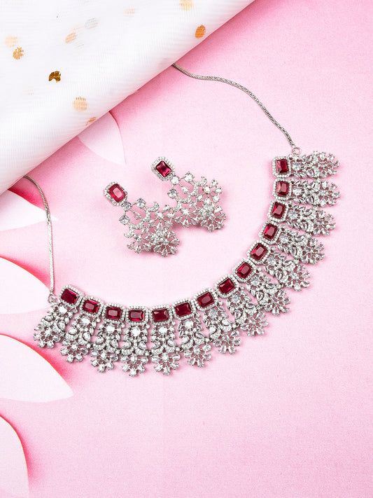 AD CZ jewelry designer necklace set featuring exquisite craftsmanship and stunning design