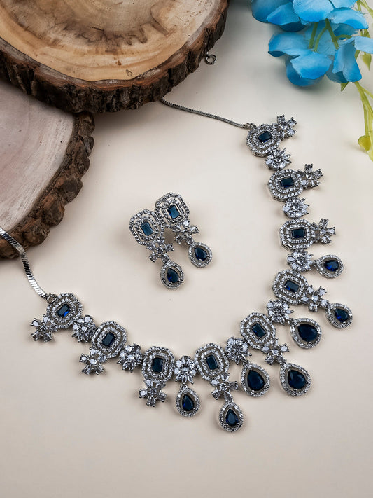 AD CZ jewelry designer necklace set featuring exquisite craftsmanship and stunning design