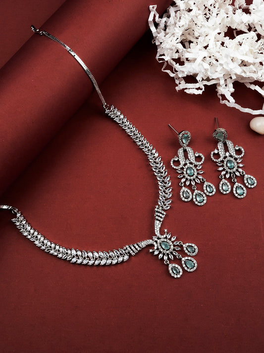 AD CZ jewelry designer necklace set featuring exquisite craftsmanship and stunning design