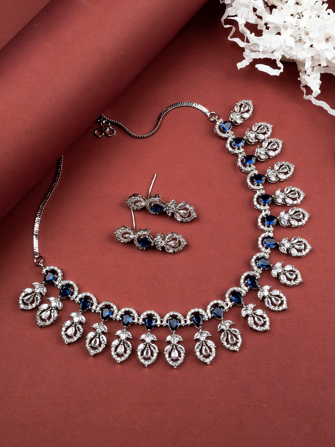 AD CZ jewelry designer necklace set featuring exquisite craftsmanship and stunning design