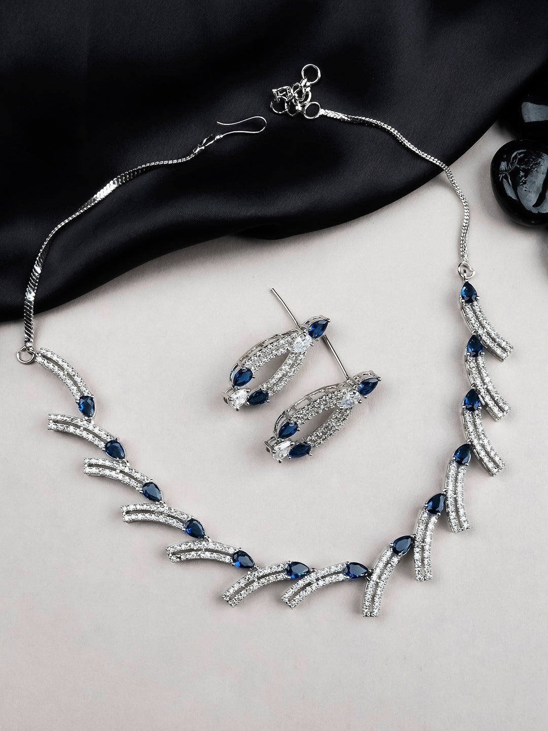 AD CZ jewelry designer necklace set featuring exquisite craftsmanship and stunning design