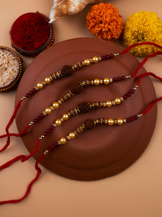 Exclusive Rudraksh Rakhi Combo of 4