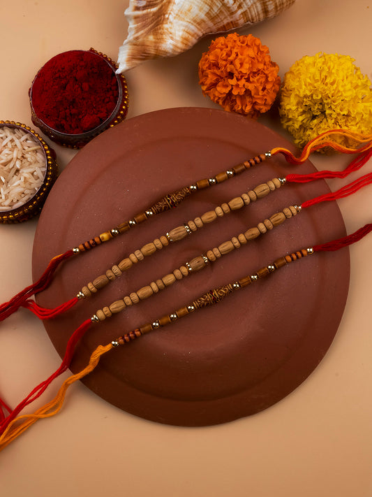 Classic Chandan Thread Rakhi Set of 4