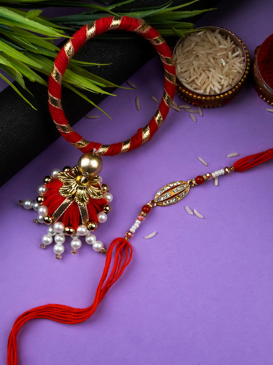 Ethnic Bhai Bhabi Rakhi Set