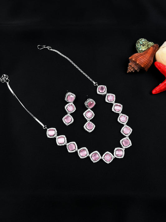 AD CZ jewelry designer necklace set featuring exquisite craftsmanship and stunning design