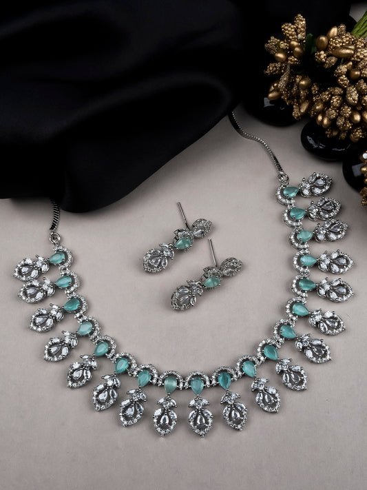 AD CZ jewelry designer necklace set featuring exquisite craftsmanship and stunning design